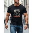 thumbnail image 1 of Chemise Décontractée Noire pour Hommes à Motif Imprimé de Moto 100 % Coton à Manches Courtes, 1 of 5