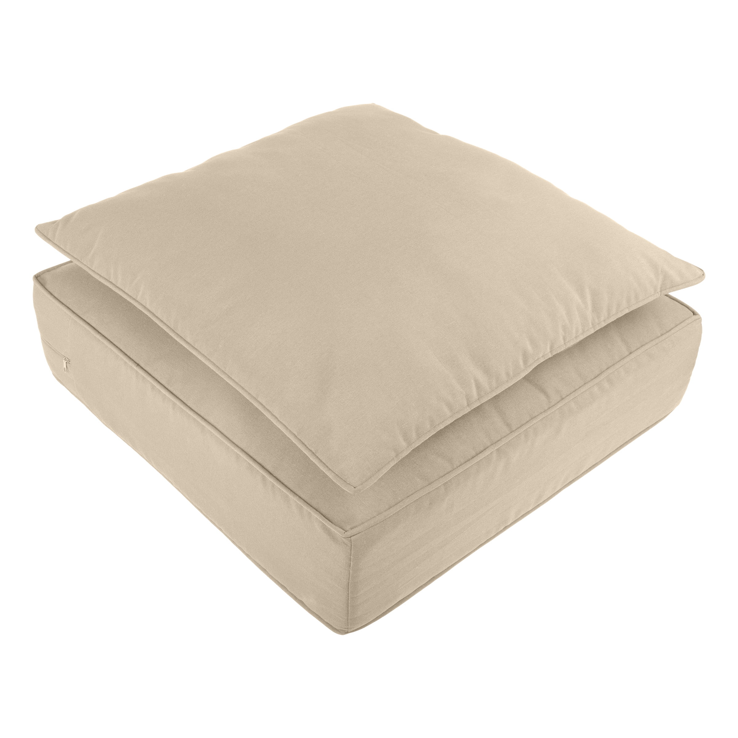 Lavish Home 24x24 Outdoor Patio Chair Cushion with Sun and Water-Resistant Removable Cover (Beige)