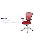 thumbnail image 5 of Flash Furniture Mid-Back Red Mesh Multifunction Executive Swivel Ergonomic Office Chair with Adjustable Arms and White Frame, 5 of 15