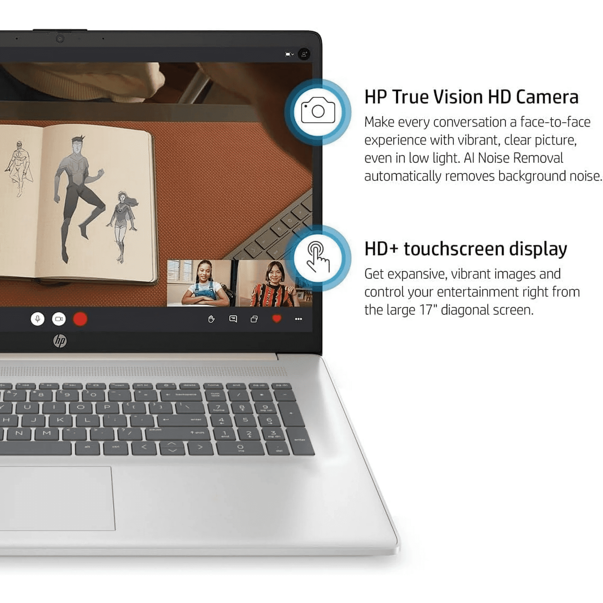 HP 17 Business Laptop, 17.3" HD Touchscreen, Intel i7-1355U, 64GB DDR4, 2TB SSD, Webcam, HDMI, Wi-Fi 6, Windows 11 Pro
