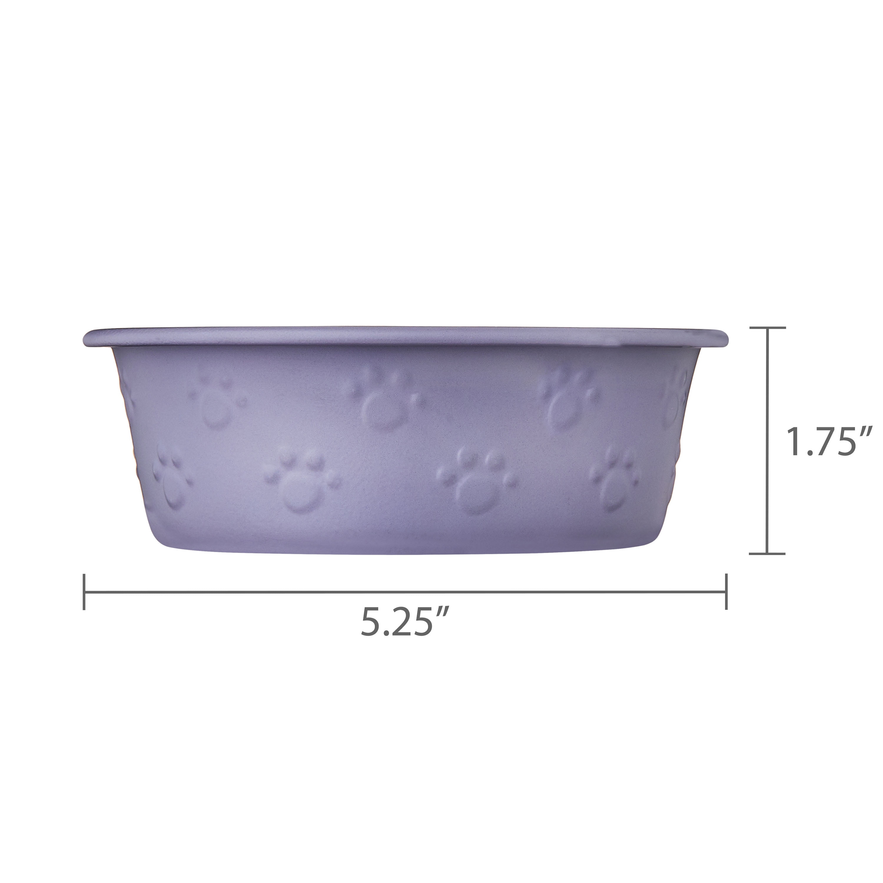 Vibrant Life Small Stainless Steel Embossed Dog Bowl, Purple Paws