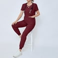 thumbnail image 2 of Cotton Scrubs for Women Set Lounge formals Short Blouse Short Sleeve Winter Deep, 2 of 5