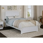 AFI Canyon White Solid Wood Foundation Bed Frame with Matching Footboard, Twin