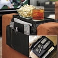thumbnail image 3 of Sofa Portable Storage Bracket, Tv Remote Control Manager Bracket, Sofa Tray Remote Control Bracket Table, 5 Pocket Managers With Armrest Tray，gray, 3 of 7
