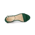 thumbnail image 4 of BLISSFUL STEP Women's Shoes Faux Suede High Chunky Heel Platform Ankle Strap Open Toe Sandals Green 6, 4 of 7