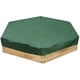 thumbnail image 1 of Cubierta para arenero, impermeable, a prueba de polvo, protección para piscinas, cubierta hexagonal verde para arenero con cordón Evite la contaminación de la arena y los juguetes, 1 of 7