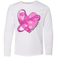thumbnail image 3 of Inktastic Breast Cancer Awareness- Pink Ribbon Around Heart Long Sleeve Youth T-Shirt, 3 of 5