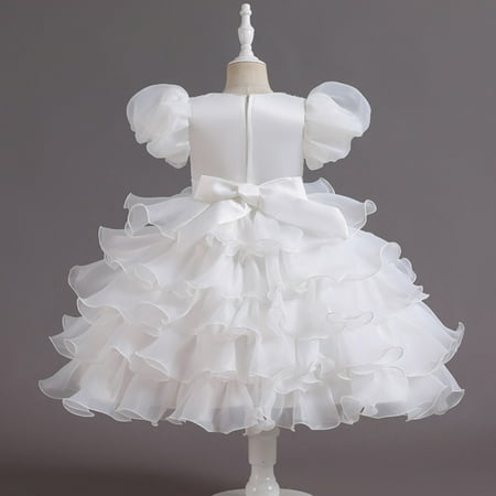

PEASKJP Semi Formal Dresses for Girls Toddler Girls Flowy Swing Sundress Short Sleeve Floral Floral Pageant Dress Vintage Ruffled Floral Loose Maxi Dresses White 5-6 Years