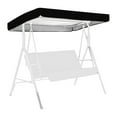 thumbnail image 1 of Toldo de repuesto para silla columpio de exterior, cubierta superior impermeable para silla columpio de patio, 190T, recubierto de plata, 190 x 132 x 15 cm/20 cm, color negro, 1 of 12