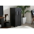 thumbnail image 3 of Baxton Studio Lindo Dark Brown Wood Bookcase with Two Pulled-out Doors Shelving Cabinet, 3 of 6