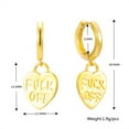 thumbnail image 7 of Gold Inspirational Words Heart Dangle Small Huggie Hoop Earrings for Women Cartilage Hoops Drop Earring, 7 of 7