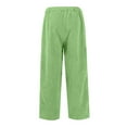 thumbnail image 6 of Resicozy Mens Corduroy Straight Leg Pants Long Solid Elastic Waist Casual Vintage Pants Loose Fit Going Out Pant with Pockets Light Green M, 6 of 7