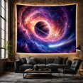 thumbnail image 6 of Cosmic Nebula & Ringed Planet in Swirling Vortex, Mystical Celestial for Space Lovers, Astronomy Wall Art, Housewarming Gift Tapestry Wall Hanging for Bedroom, Living Room and Dorm, 6 of 7