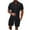 Black, variant on GERsome Men's 2 Piece Outfits Short Sleeve Casual Solid Color Button Down Shirts and Shorts Set S-3XL