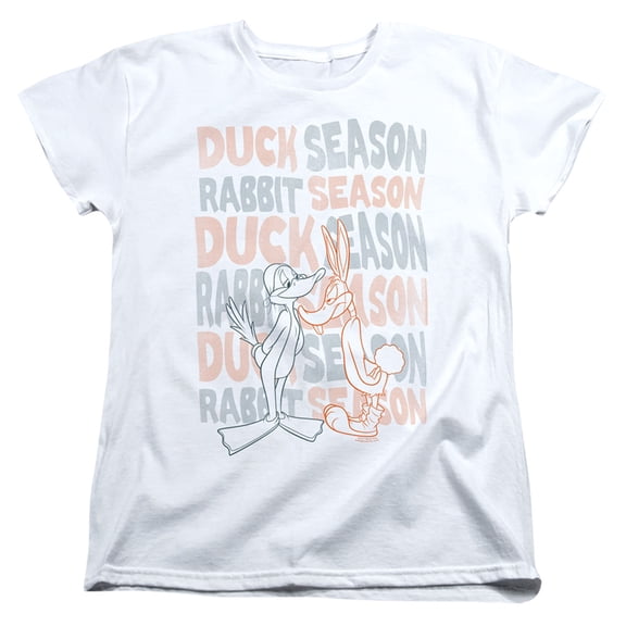 Looney Tunes Duck Season Rabbit Season S/S Women's T-Shirt White