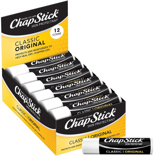Bálsamo Labial ChapStick Clásico Original Paquete de 12 Unidades de 3.5 g Cada Uno