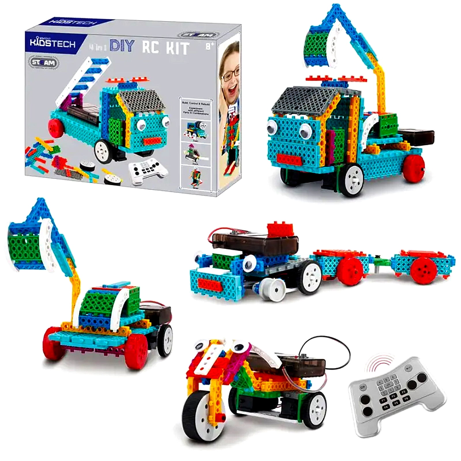Vivitar KidsTech 4in1 RC Construction Vehicles Kit