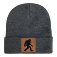 thumbnail image 3 of Bigfoot Leather Patch Acrylic Knit Beanie - Soft Stretchable Sporty Unisex Hat, Daily Comfort & Perfect Gift, 3 of 7