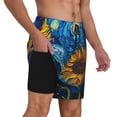 thumbnail image 2 of Balery Starry Night Sunflower Field Mens Swim Trunks Swim Shorts for Men Quick Dry Inseam Beach Shorts with Compression Liner Pocket-X-Large, 2 of 9