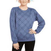 Karen Scott Women's Printed Sweatshirt Blue Size Petite Medium