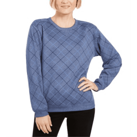 Karen Scott Women's Printed Sweatshirt Blue Size Petite Medium