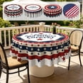 thumbnail image 7 of 4th of July Tablecloth Round, Blue Red White Patriotic Stars Striped Table Cloth, Stain Resistance Independence Day Table Covers for Kitchen Dining, Small Tablecloth for Party Picnic (1PC, D), 7 of 7