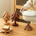 thumbnail image 5 of Natural Wooden Tree Trivet Set for Hot Dishes, Christmas Tree Coasters for Kitchen, Set of 4, Eco-Friendly Wooden Trivets, Heat-Resistant Holiday Decor, Stylish Dining Table Accessories (Beige), 5 of 10