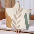 thumbnail image 5 of Brown Boho Plant Pattern Hooded Bath Towel，60"x35" for Ages 3 To 12 Kids, Quick Dry Lightweight Soft Microfiber Hood Beach Towel Cover Up for Kids, 5 of 7