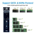 thumbnail image 1 of Kuymtek Adaptador SSD M.2 NVME a USB 3.1 PCIE NGFF Gabinete de protocolo dual (Stripe), 1 of 7