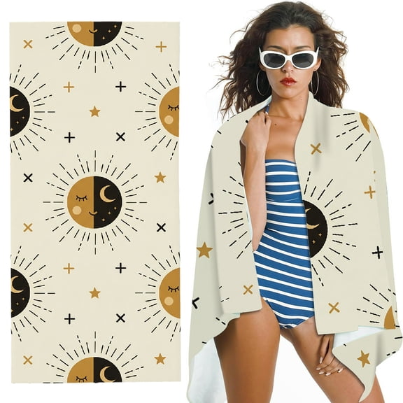 RKSupls Golden Oceanic Mysticism Oversized Microfiber Beach Towel - Ultra-Soft Microfiber Machine Washable, for Bathroom, beach, Soft Super Absorbent- 30x60 in