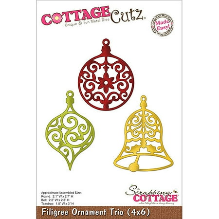 CottageCutz Die 4"X6"-Filigree Ornament Trio