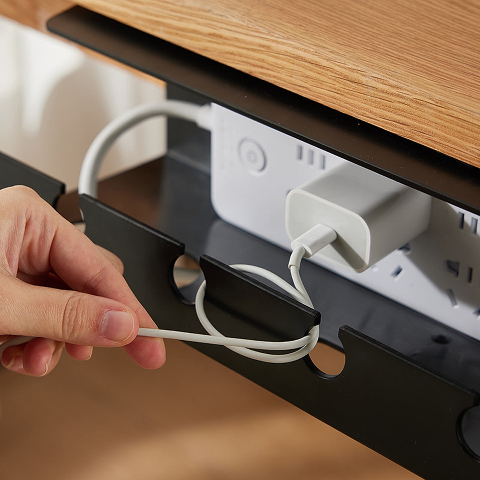 Under Desk Cable Management Tray, Not Drill Iron Desk Cable Organizers, Wire Management Tray Cable Management Rack
