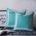 thumbnail image 2 of Teal Geometric 24x24 Pillow Covers Set of 2, White Greek Key Design Abstract Modern Art Throw Pillow Covers Decorative Couch Cushion Case, Microfiber Square Pillowcases for Bedroom Car Living Room, 2 of 7