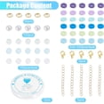 thumbnail image 3 of DIY Heishi Surfer Bracelet Making Kit Including Glass Pearl & Polymer Clay Disc Beads Alloy Clasps Iron Chain Extender Elastic Thread Mixed Color 1458Pcs/set, 3 of 6