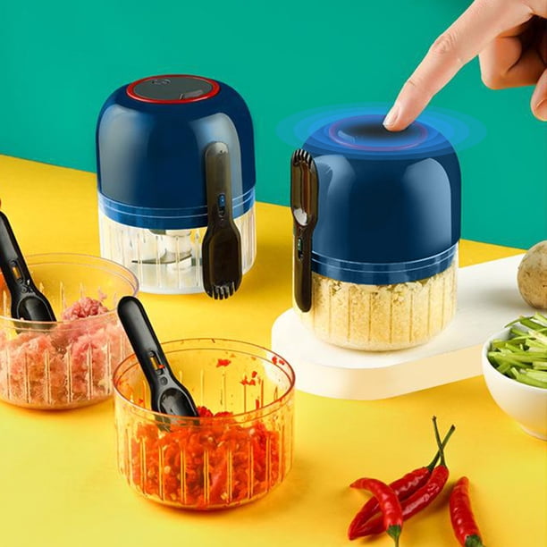 Apmemiss Rechargeable Portable and Cordless Mini Food Processor 300ML with Stainless Steel Blade, Electric Garlic Chopper Vegetable Chopper Blender for Nuts Chili Onion Minced Meat and Spices BPA-Free
