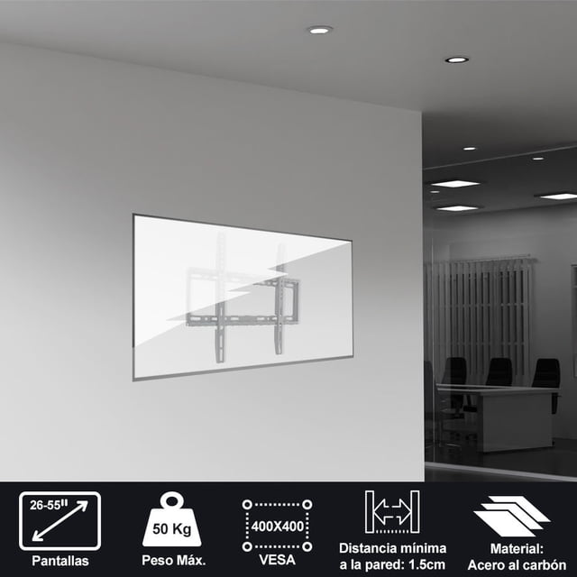 Soporte Para Pantalla Fijo 32-55 50kg de acero al carbon Ho-lcd26-55f