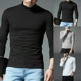 thumbnail image 4 of CENL Men's Casual Slim Turtleneck Long Sleeve Tops Pullover T-Shirt Solid Color, 4 of 9