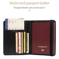 thumbnail image 4 of Passport Holder for Travel, RFID Blocking Passport Cover with 3D Metal Badge, PU Leather Passport Wallet for Women Men, Travel Documents Organizer, 5.8" x 2.1", Pink, 4 of 8