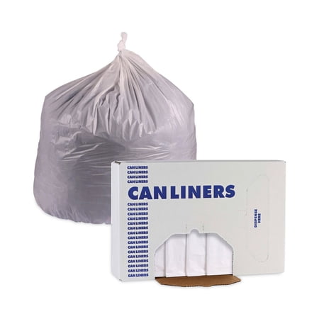 38 in. x 58 in. 60 gal. 0.7 mil Linear Low Density Industrial Can Liners - White (100/Carton)