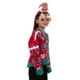thumbnail image 3 of Jollidays Girls' Elf Santa Candy Cane Crop Long Sleeve V-Neck Button Front Cardigan Sweater, Size S-XL, 3 of 5