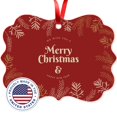 thumbnail image 7 of Soul Décor Christmas Decoration, We Wish You A Merry Christmas & Happy New Year Ornament, Large 3.75" Rectangle Metal Ornament, Velvet Pouch Included, 7 of 7