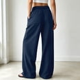 thumbnail image 5 of RUTAYY Women's Pants Loose Fit Solid Color Straight Leg Long Bottoms Casual Daily Wear with Pockets Comfortable Classic Seaside Trousers, 5 of 6