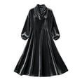 thumbnail image 6 of Jowdiw Velvet Dress for Women Plus Size Long Sleeve Cowl Neck Loose A Line Maxi, 6 of 6