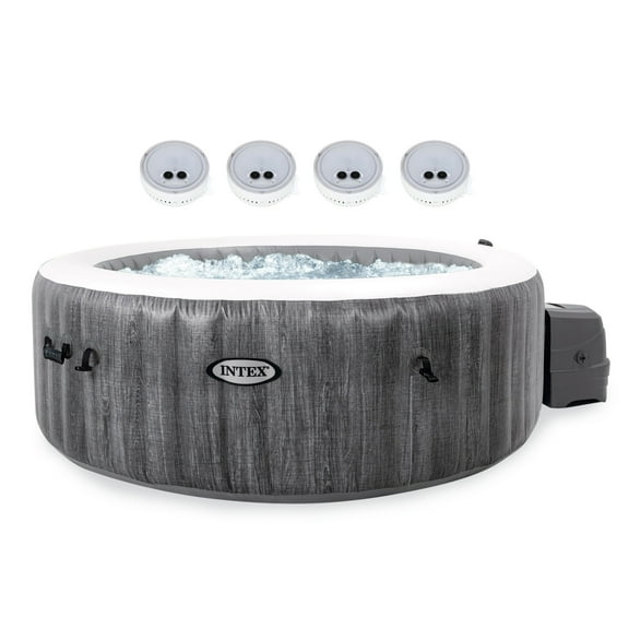 Intex PureSpa Plus Inflatable Hot Tub Jet Spa w/ 4 Multi-Colored Lights
