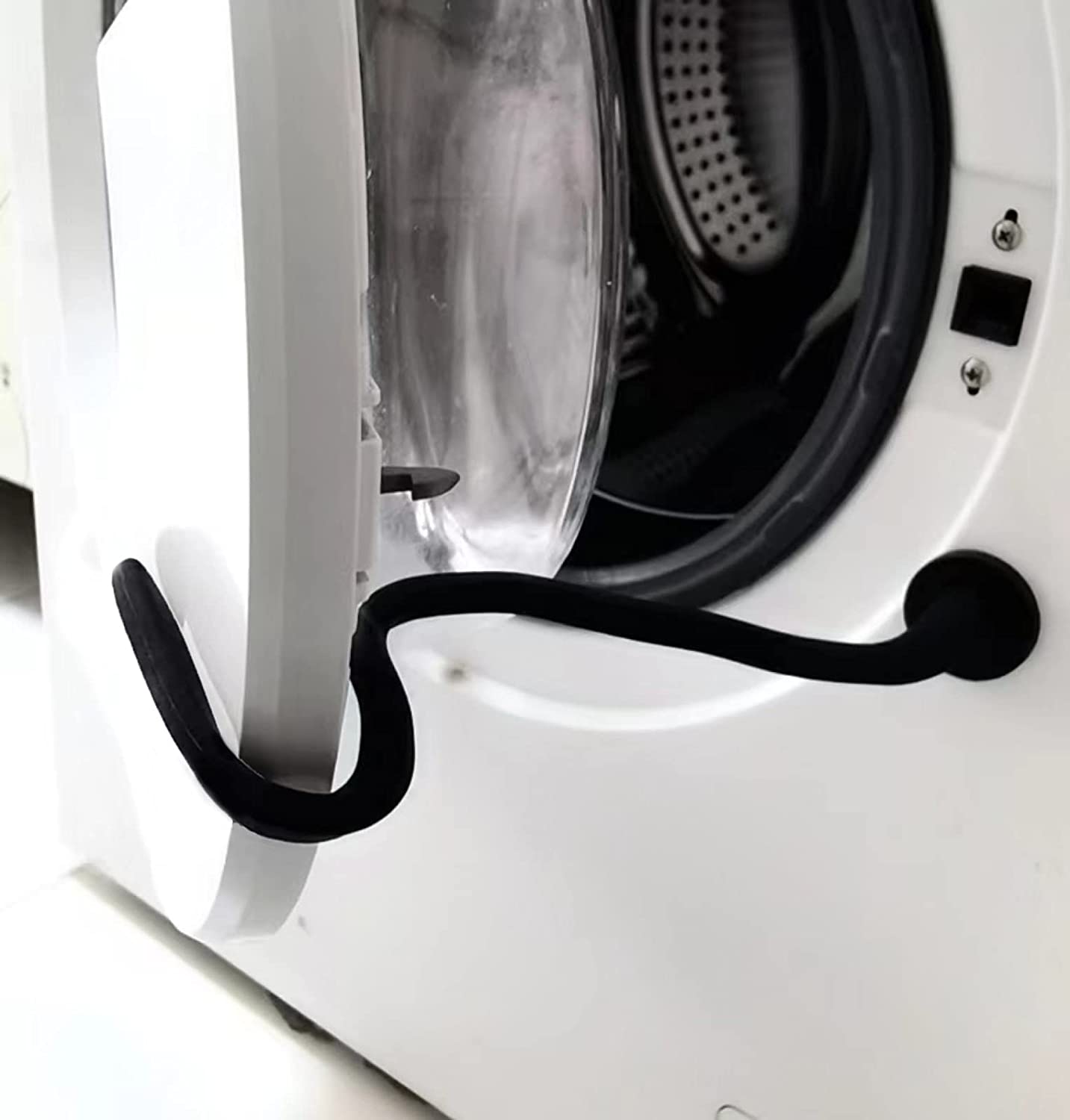 Frusde Front Load Washer Door Prop, Flexible Washer and Dryer Door SupportBlack
