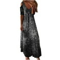 thumbnail image 1 of TopLLC Costumes d'Halloween pour Femmes, Robes d'Automne pour Femmes 2022 Mode Femmes Été Imprimé Décontracté Col en V Dentelle Halloween Manches Courtes Robe Longue Robe Maxi pour Halloween, 1 of 5