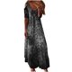 thumbnail image 1 of Vestido largo Odeerbi Maxi Moda Verano Estampado Casual Cuello Pico Encaje Manga corta, 1 of 5