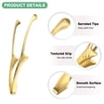 thumbnail image 2 of Uxcell 3 Pcs Korean and Japanese BBQ Tongs 10" 430 Stainless Steel Gold, 2 of 6
