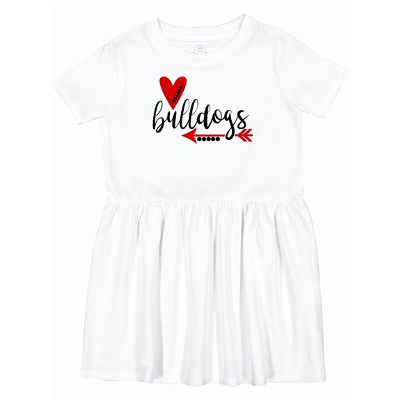 Inktastic Bulldogs with Heart and Arrow Girls Toddler Dress