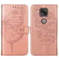 thumbnail image 2 of Moto G Play (2021) Case, Dteck Embossed Butterfly PU Leather Credit Card Slots Wallet Case with Hand Strap for Motorola Moto G Play 2021, Rosegold, 2 of 7